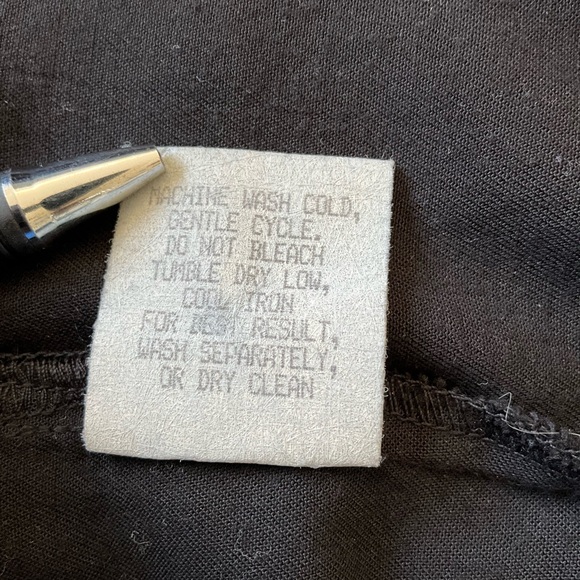 Vintage Embroidered Blouse Mother Of Pearl Buttons Black S - Picture 8 of 12